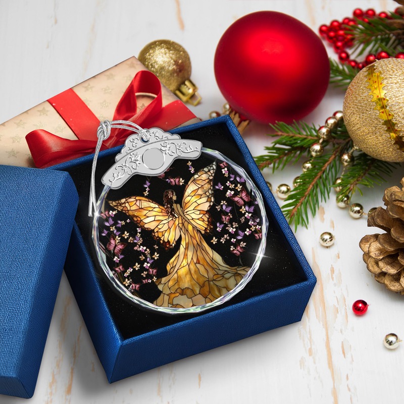 Angel with Butterfly Wings - Crystal Ornament