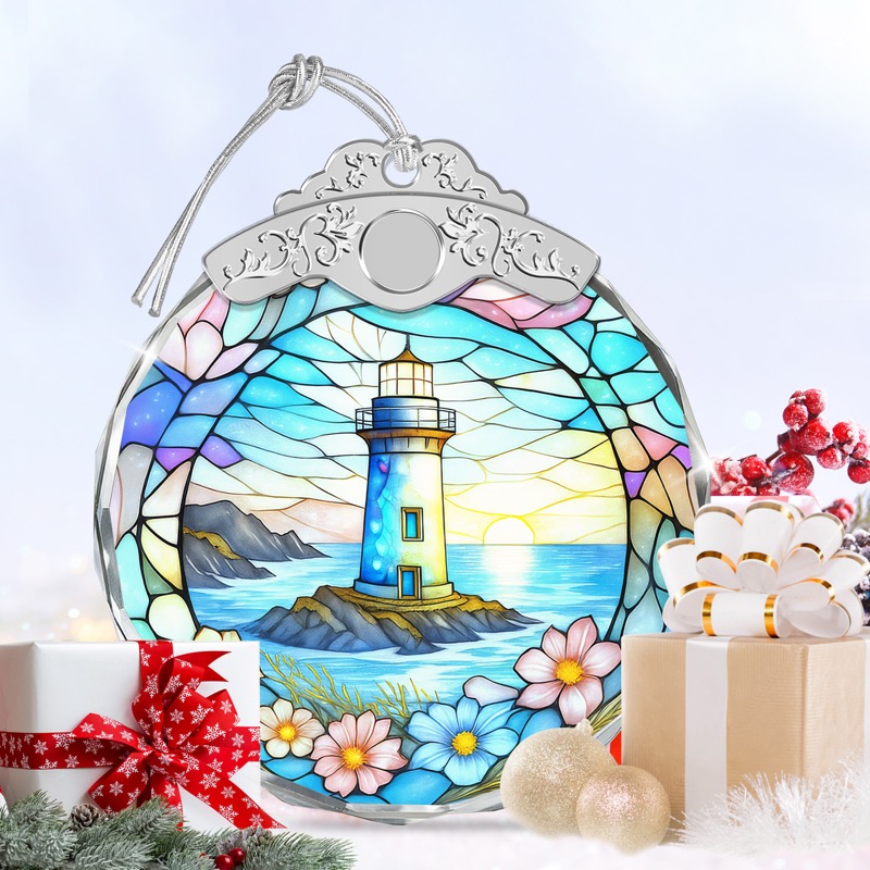 Coastal Lighthouse - Stained Glass Ornament