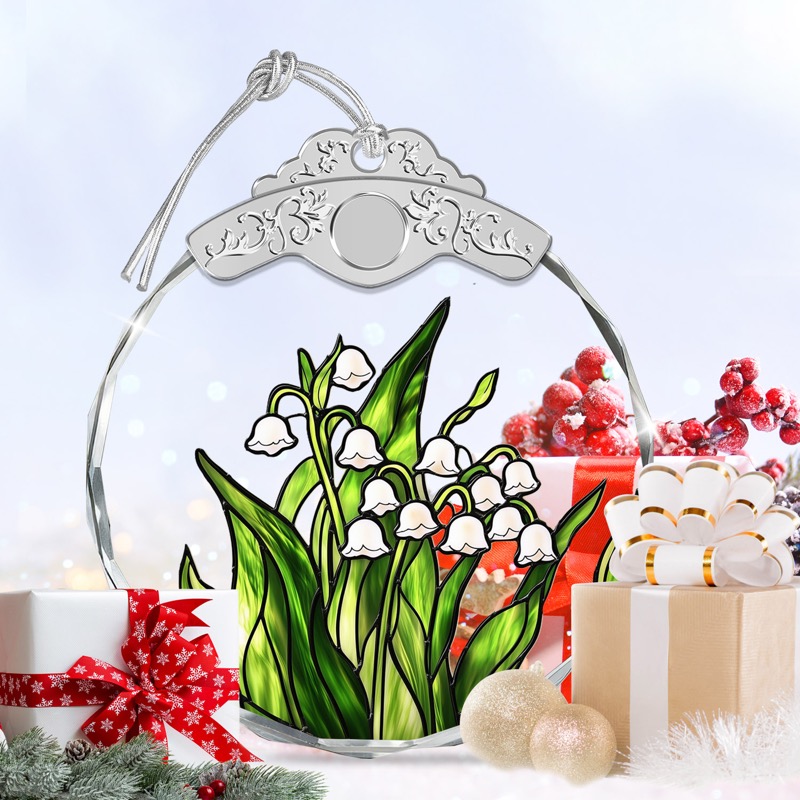 Lily of the Valley - Stained Glass Ornament