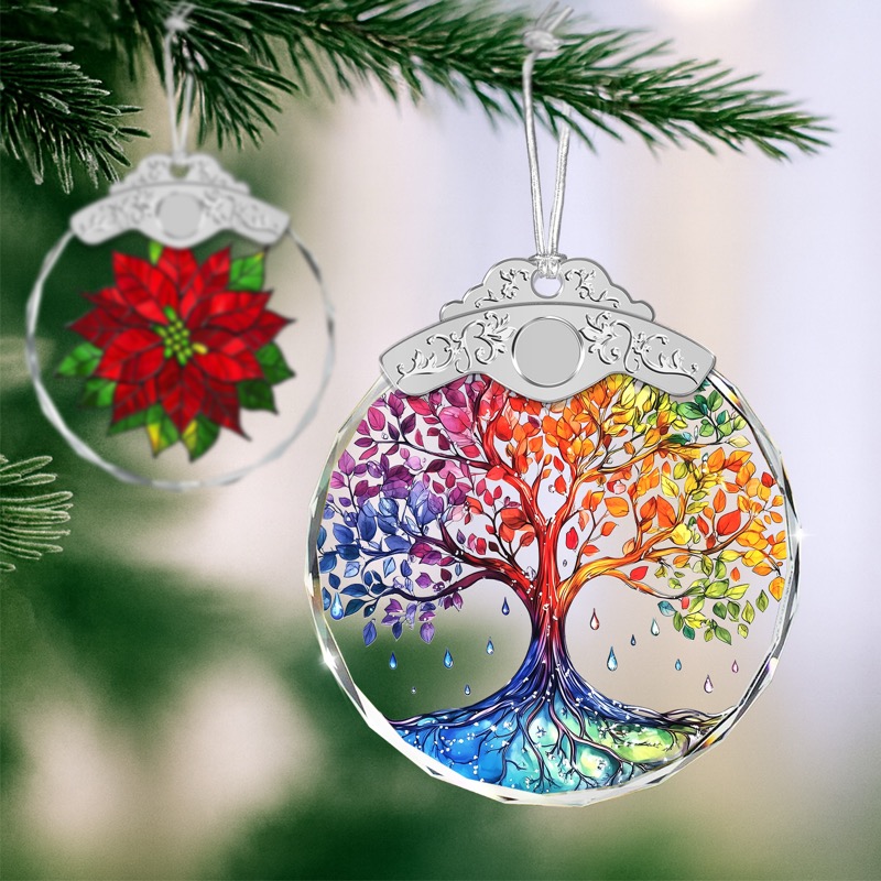 Rainbow Tree of Life - Crystal Ornament
