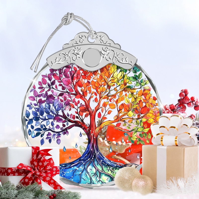 Rainbow Tree of Life - Crystal Ornament