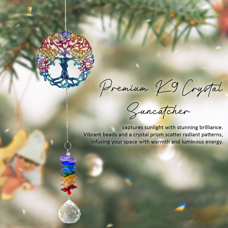 Tree of Life - Stained Glass Crystal Suncatcher
