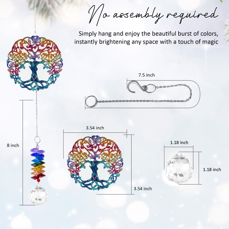 Tree of Life - Stained Glass Crystal Suncatcher